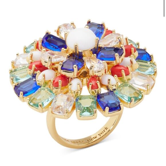 kate spade Jewelry - Kate Spade Gold-Tone Multicolor Mixed Stone Statement Ring